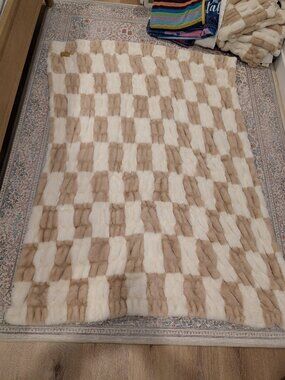 Lola Blanket - Size Medium - Latte Check - Harmonize Collaboration